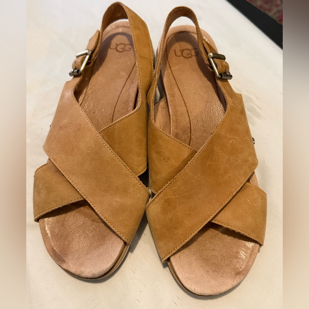 UGG tan straps leather sandals